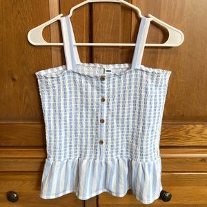 Adorable Blue/White Striped Tank w/ Buttons
